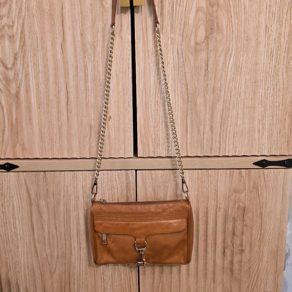 Rebecca Minkoff Leather Mini M.A.C. Crossbody Bag – Cognac Brown - Picture 14 of 14